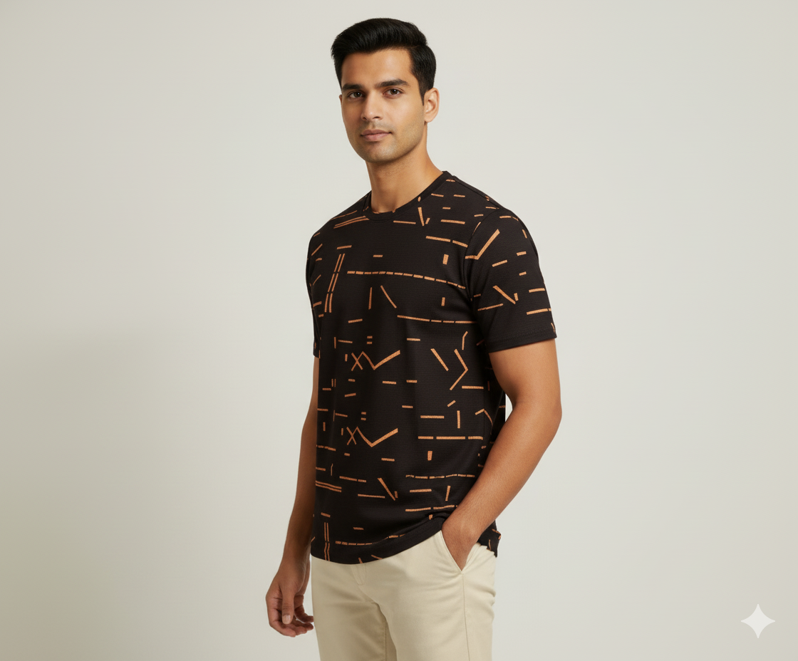 Black Neo Grid T-shirt