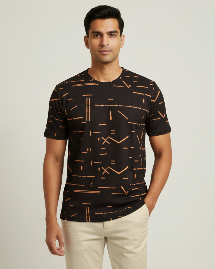 Black Neo Grid T-shirt