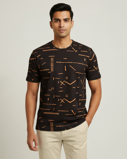Black Neo Grid T-shirt