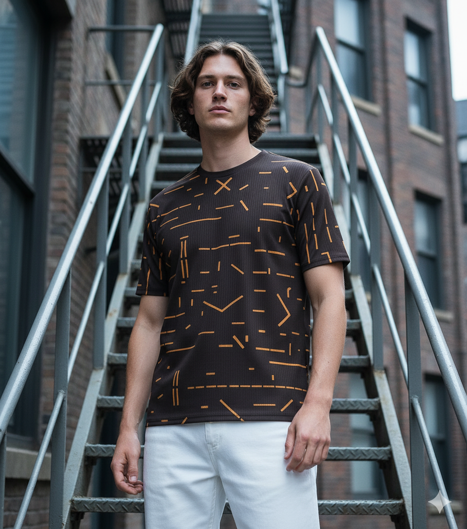 Black Neo Grid T-shirt