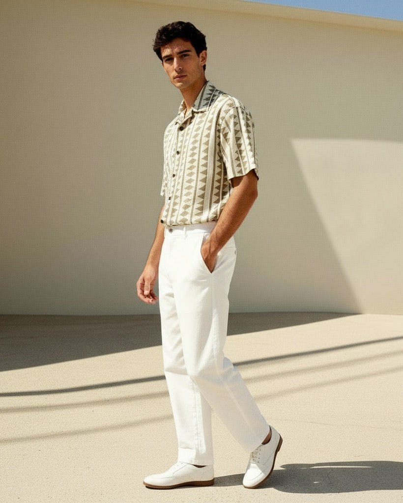 White Rustic Rhythm Button Shirt