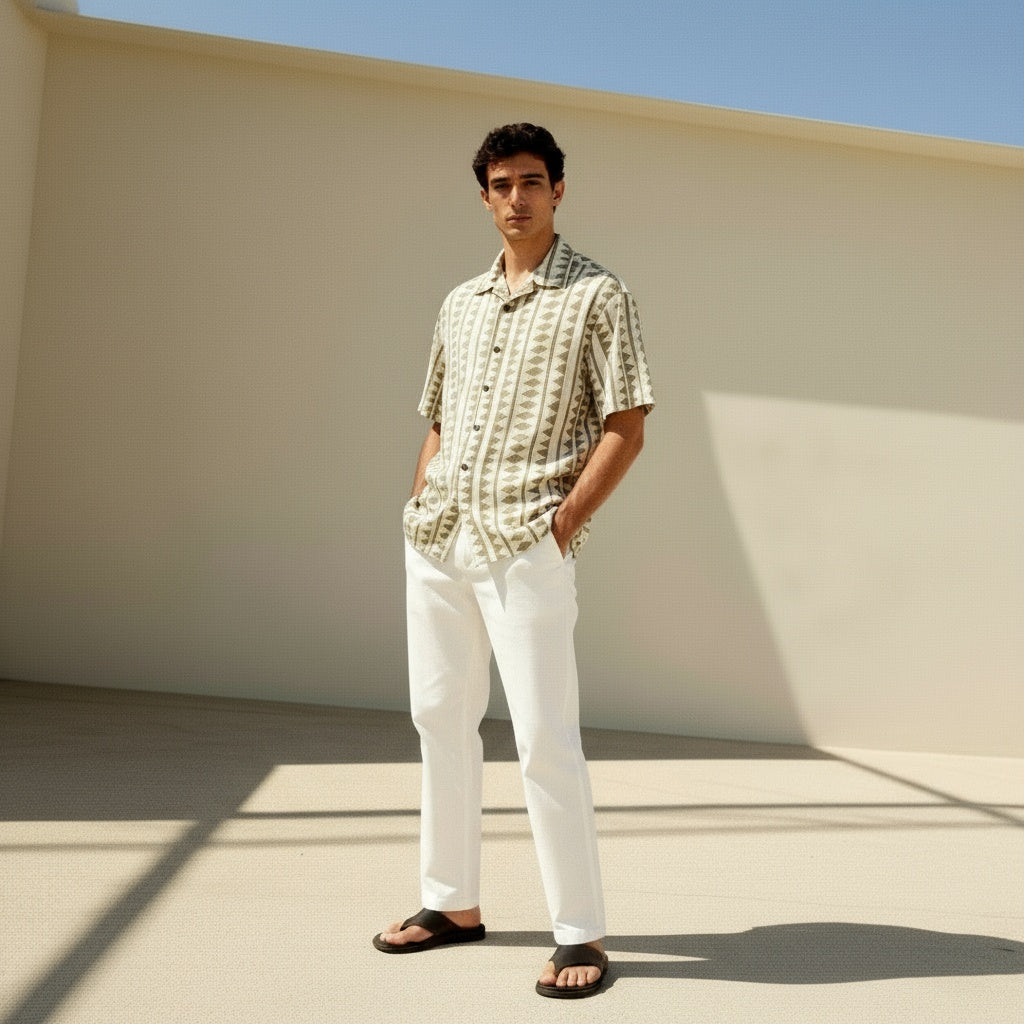 White Rustic Rhythm Button Shirt